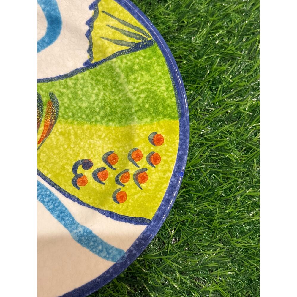 VIETRI PESCI COLORATI Fish Plates Handpainted In Italy Salad Plates Set of (2) - Picture 8 of 8